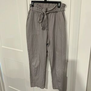 Tie Waist Paper Bag Pants